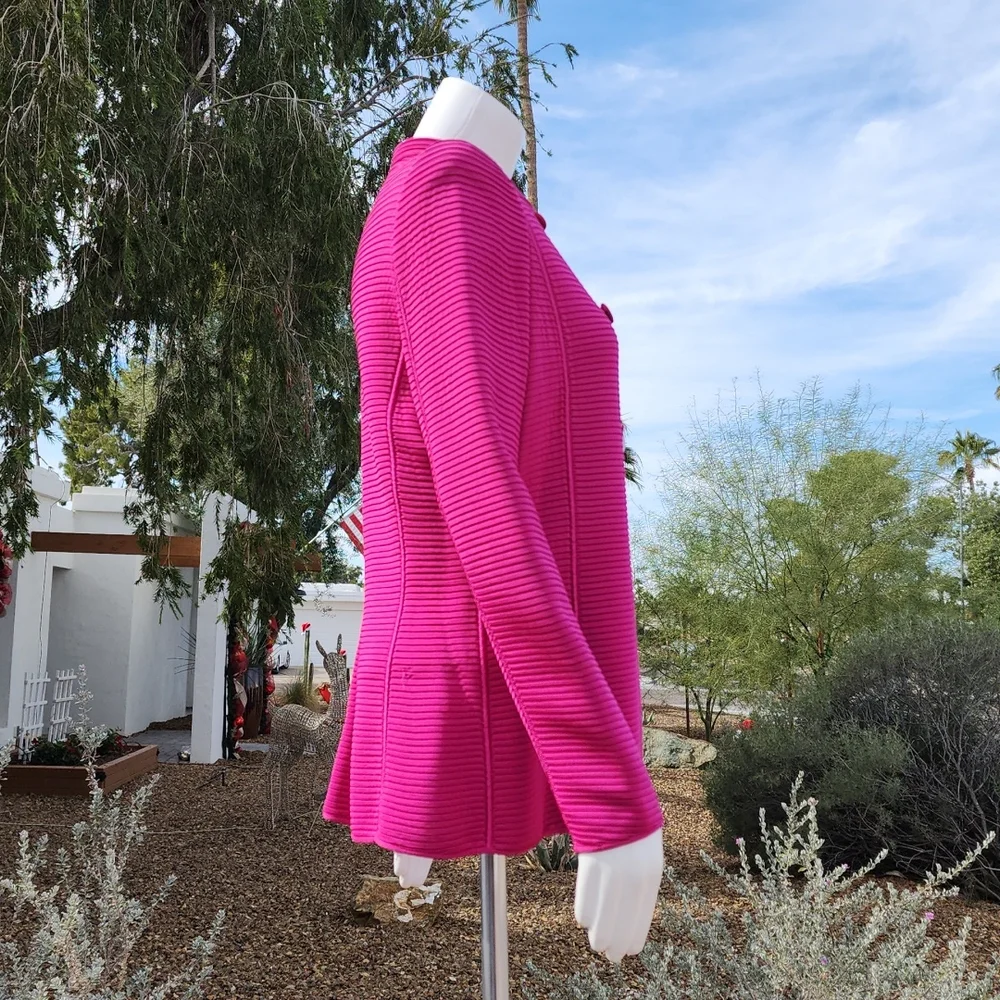 GIORGIO ARMANI Fuchsia Wool Blazer 46 Minimalist Cadet Jacket 90s Italy VINTAGE - Picture 5 of 16